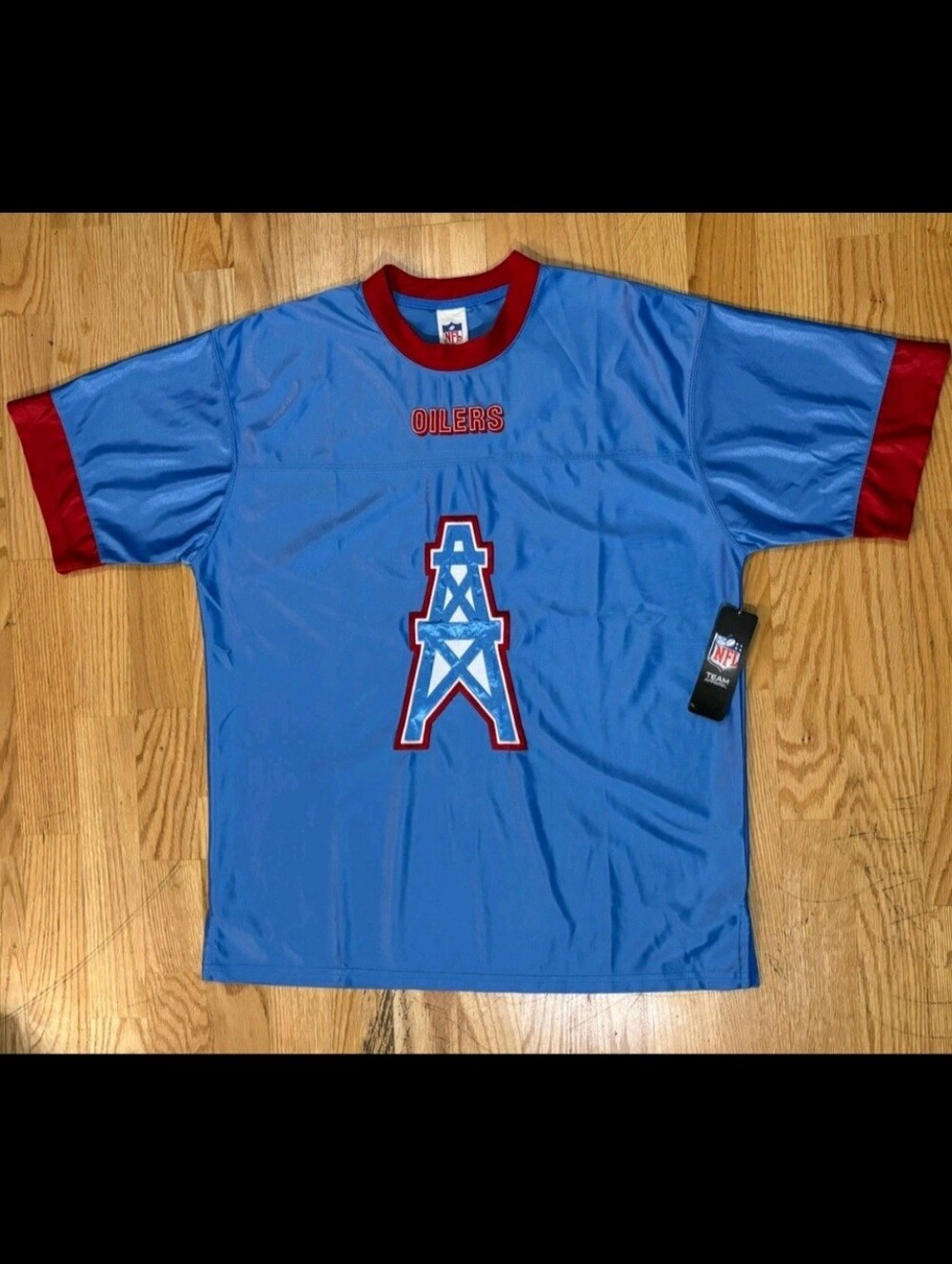 Unisex Houston Oilers Light Blue Short-Sleeve Jersey Top